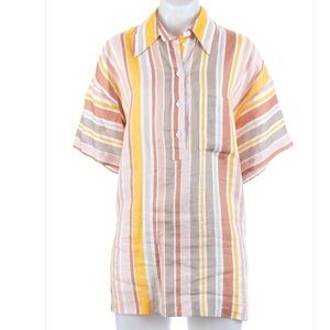 Ephemera linen stripe tunic top XS S